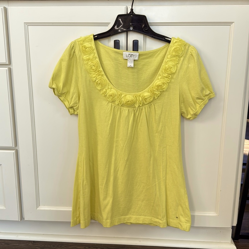 LOFT yellow top NWOT Medium